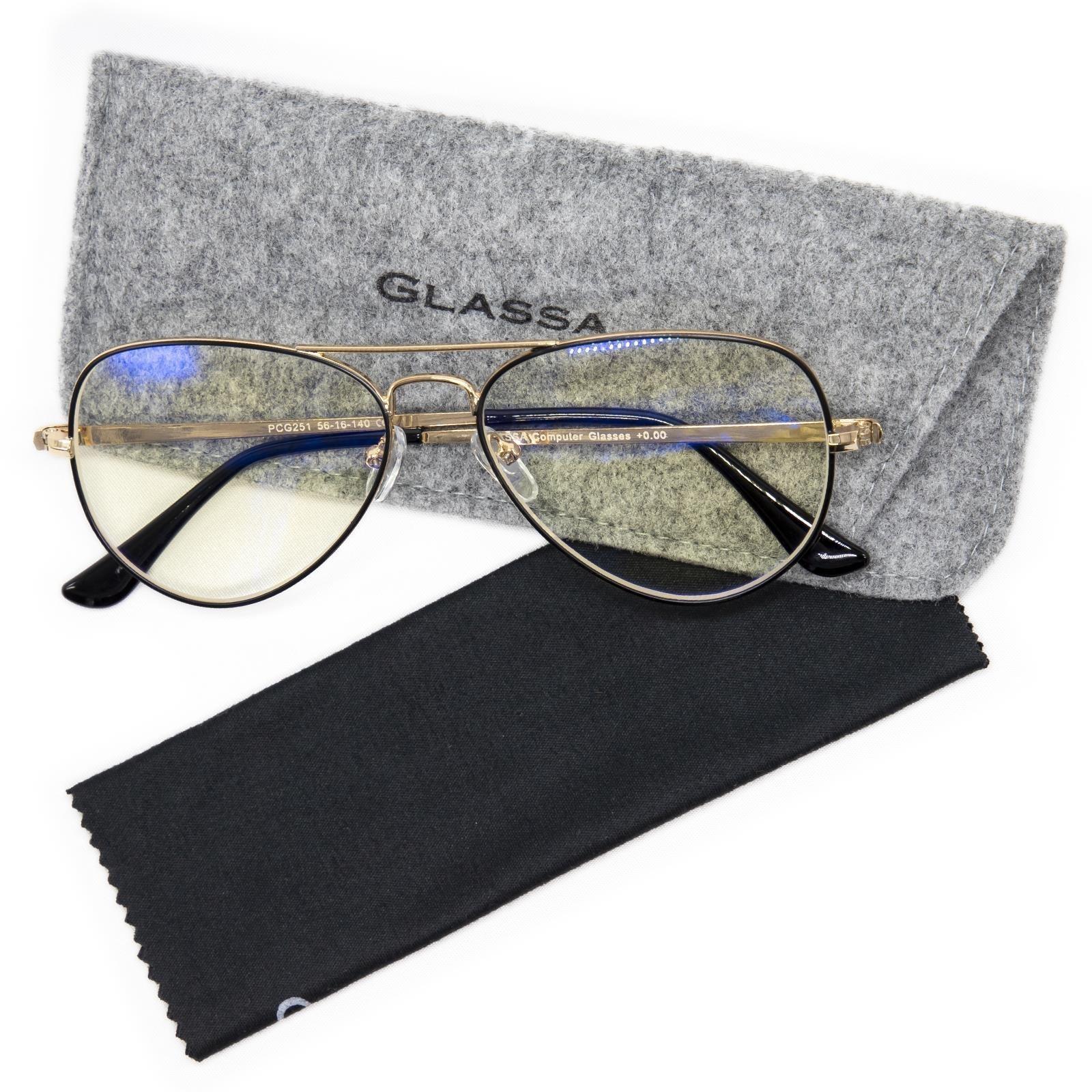 GLASSA Blue Light Blocking Glasses PCG 09, +0,00, piros-arany képe