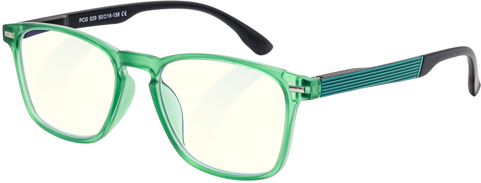 GLASSA Blue Light Blocking Glasses PCG 029, +0,00 dio, fekete és zöld
