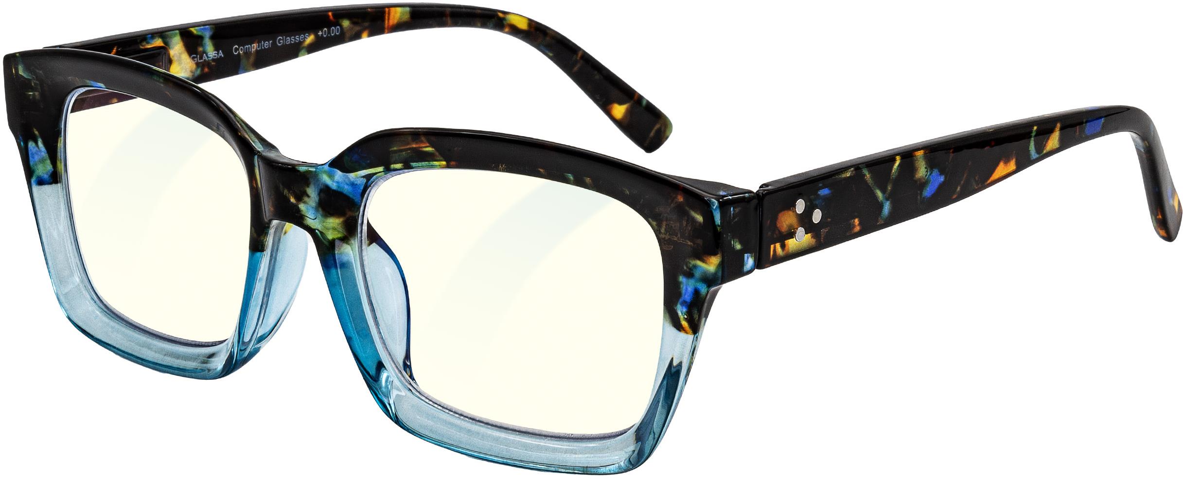 GLASSA Blue Light Blocking Glasses PCG 014, +0,00 dio, kék minta