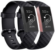 BStrap Silicone Diamond pro Fitbit Charge 3 / 4 black, velikost L - Watch Strap