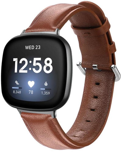 BStrap Leather Lux for Fitbit Versa 3, brown - Watch Strap - Main image