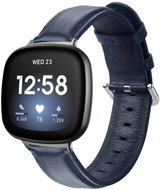 BStrap Leather Lux for Fitbit Versa 3, navy blue - Watch Strap