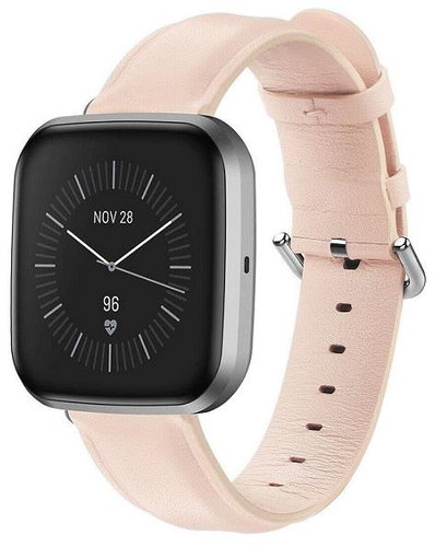 BStrap Leather Lux for Fitbit Versa 3, sand pink - Watch Strap - Main image