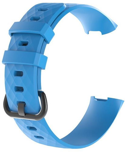 BStrap Silicone Diamond for Fitbit Charge 3/4 blue, size L - Watch Strap - Main image