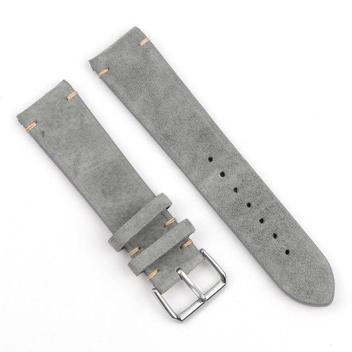 BStrap Suede Leather Universal Quick Release 22mm, gray - Watch Strap - Main image