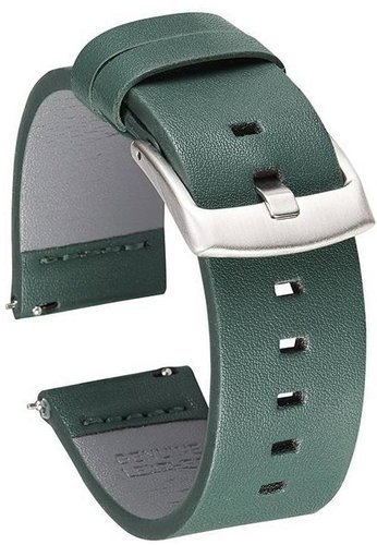 BStrap Fine Leather Universal Quick Release 18mm, green - Watch Strap - Main image