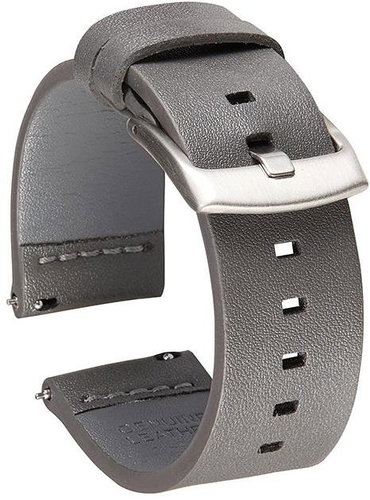 BStrap Fine Leather Universal Quick Release 18mm, gray - Watch Strap - Main image