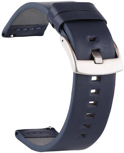BStrap Fine Leather Universal Quick Release 20mm, blue - Watch Strap - Main image
