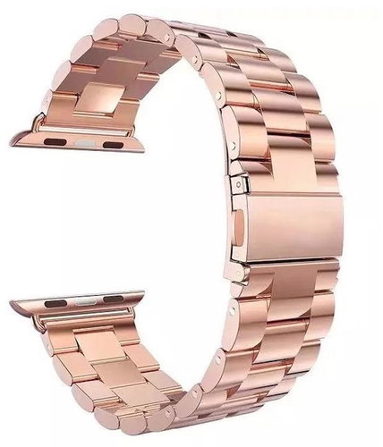 BStrap Stainless Steel Boston for Apple Watch 42mm / 44mm / 45mm, Rose Gold - Watch Strap - Main image