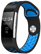BStrap Silicone Sport na Fitbit Charge 2 black, blue, veľkosť S - Remienok na hodinky