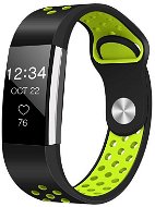 BStrap Silicone Sport na Fitbit Charge 2 black, green, veľkosť L - Remienok na hodinky
