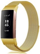 BStrap Milanese na Fitbit Charge 3/4 gold, veľkosť L - Remienok na hodinky