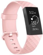 BStrap Silicone Diamond na Fitbit Charge 3/4 sand pink, veľkosť S - Remienok na hodinky