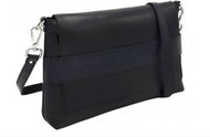 Leather crossbody handbag Fille black smooth with lacquered strap - Handbag