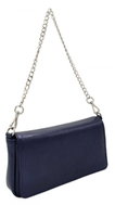 Leather handbag BRITA metallic blue - Handbag
