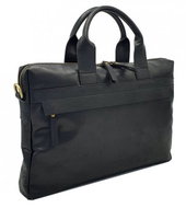 Men's leather bag Frank black smooth - Handbag