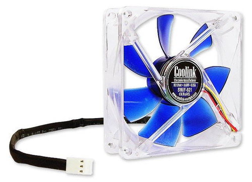 Coolink SWiF-921 Silent, 92x92x25mm, 800-1500rpm, 7-18 dB(A), regulace otáček, modrý, retail - Fan - Main image