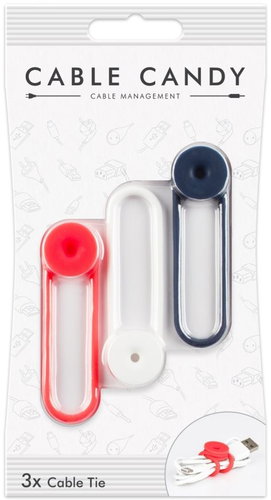 Cable Candy Tie 3-pack mixed colours - Cable Organiser - Main image