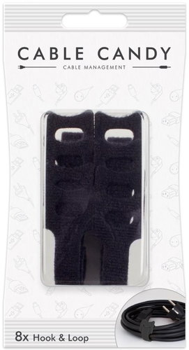 Cable Candy Hook and Loop 8-pack black - Cable Organiser - Main image