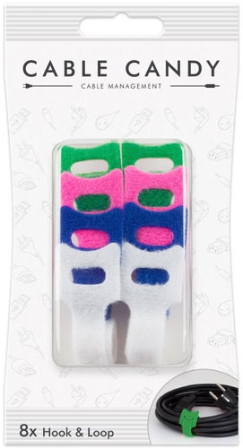 Cable Candy Hook and Loop 8-pack mixed colours - Cable Organiser - Main image