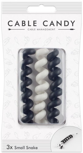 Cable Candy Small Snake 3 pcs black and white - Cable Organiser - Main image