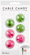 Cable Candy Beans 6 pcs green and pink - Cable Organiser
