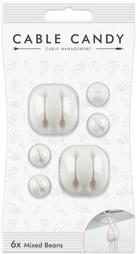 Cable Candy Mixed Beans 6-pack  white - Cable Organiser - Main image