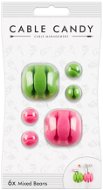 Cable Candy Mixed Beans 6 db zöld és rózsaszín - Kábelrendező