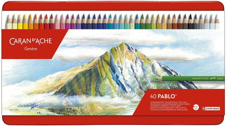 Caran D'ache Pablo 40 colours in metal box - Coloured Pencils - Main image