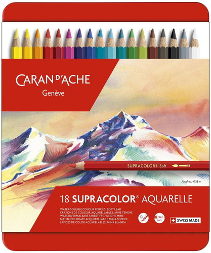 Caran D'ache Supracolour Aquarelle 18 colours - Coloured Pencils - Main image