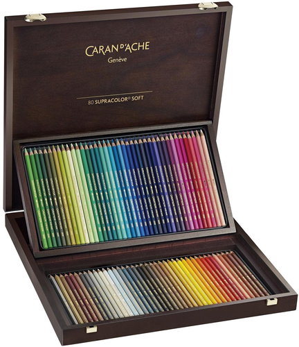 Caran D'ache Supracolour Aquarelle 80 colours in wooden box - Coloured Pencils - Main image
