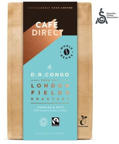 Cafédirect Organic Congo SCA 84 Coffee Beans with Tones of Honey and Dark Chocolate 200g - Coffee - Main image