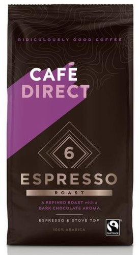 Cafédirect Arabika Espresso Ground Coffee with Tones of Dark Chocolate 227g - Coffee - Main image