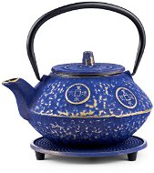 Čajová zahrada - Japonská litinová konvice Sakai modrá 800 ml s podložkou - Teapot