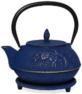 Čajová zahrada - Japonská litinová konvice Kano modrá 900 ml s podložkou - Teapot