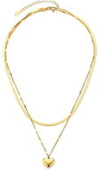 Camerazar Náhrdelník z chirurgické oceli 316L s pozlaceným srdcem, délka 41 cm + 5 cm, žlutá barva - Necklace