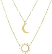 Camerazar Elegant necklace in 316L gold surgical steel, double chain, length 50 cm - Necklace