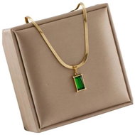 Camerazar Necklace Gold with Viper and Green Stone from Surgical Steel - Necklace