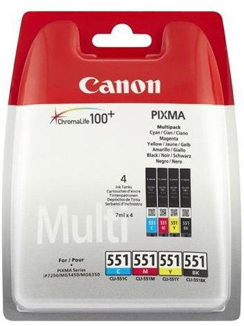 Canon CLI-551 C/M/Y/BK PHOTO VALUE BL WITH SECURITY Hauptbild Canon CLI-551 C/M/Y/BK PHOTO VALUE BL WITH SECURITY - Druckerpatrone - Hauptbild