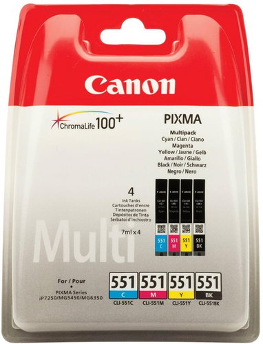 Canon CLI-551 C/M/Y/BK MULTI PACK SEC VALUE PCK - Druckerpatrone - Hauptbild