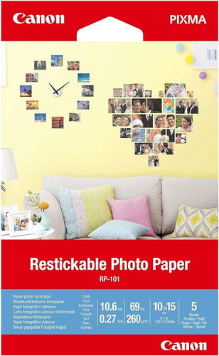 Canon RP-101 4X6 5 SHEETS RESTICKABLE PHOTO PAPER - Photo Paper - Main image