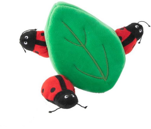 ZippyPaws Burrow Ladybugs in a leaf - Dog Toy - Main image
