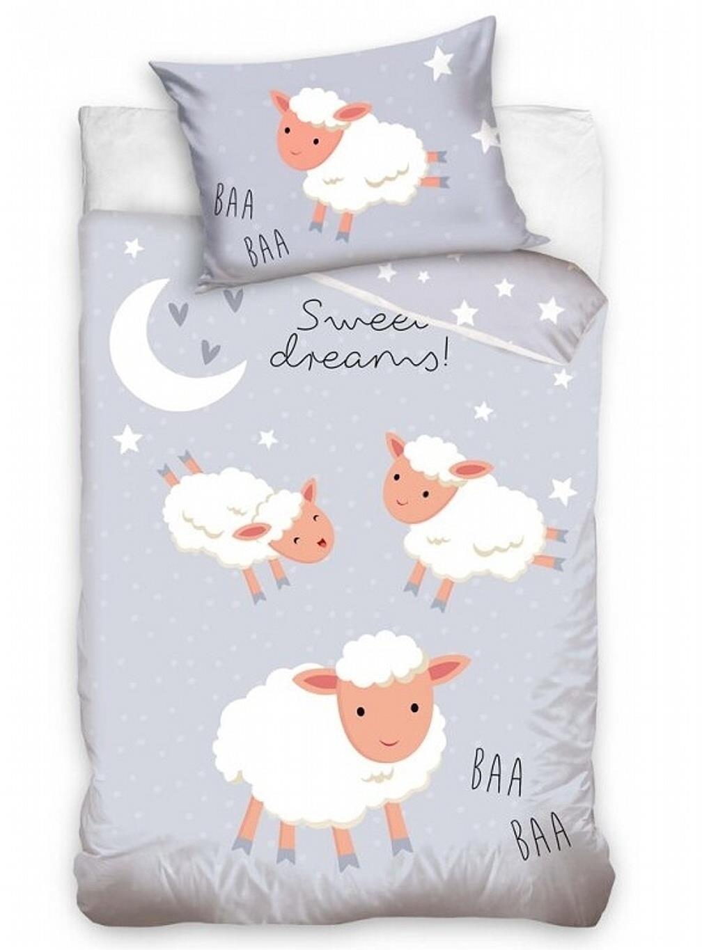 CARBOTEX Pamut ágyneműhuzat - Báránykák Sweet Dreams, 100×135 + 40×60 cm
