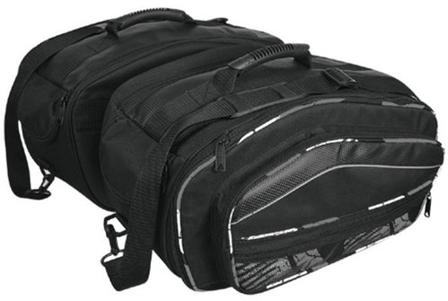 MAXX - AT 7020 Textile saddlebags black and silver - Motorcycle Bag - Main image