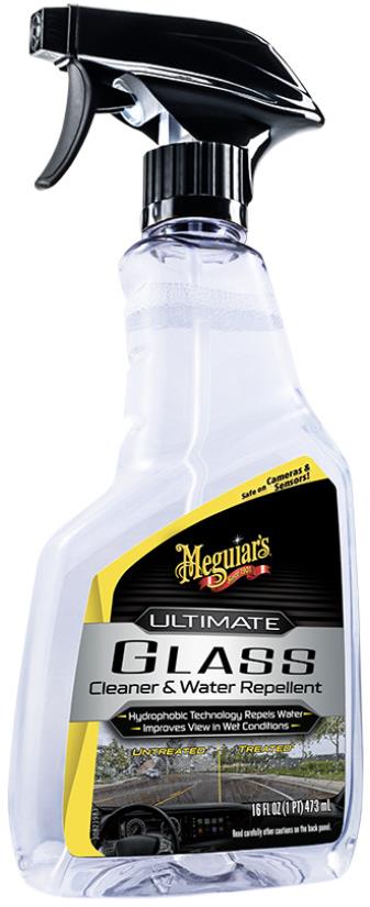 Meguiar's Ultimate Glass Cleaner & Water Repellent – üvegtisztító és víztaszító hatású folyadék, 473 ml