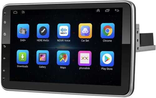 Ossuret 1Din Rotary car radio 3 GB RAM with Apple CarPlay, Android Auto, GPS radio sliding rotating - Car Display - Main image