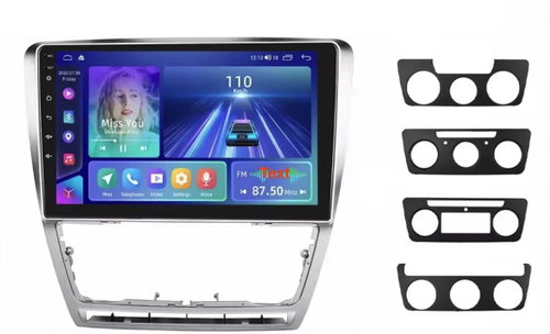 Ossuret 10" Car radio for Škoda Octavia II 2, GPS navigation, WiFi, USB - silver frame - Car Radio - Main image