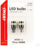 AMIO LED bulbs 12 V/24 V 5 W W2,1 × 9,5 d CANBUS, clear, 2 pcs - LED Car Bulb