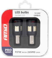 Amio LED 12V/24V 21W BA15s clear CANBUS with fan, 2 pcs 24SMD - LED Car Bulb
