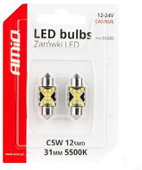 AMIO LED žárovka Festoon CANBUS 12/24V SV31mm čiré, 2 ks - LED autožárovka